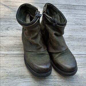 Stylish Dark Leather Ankle Boots